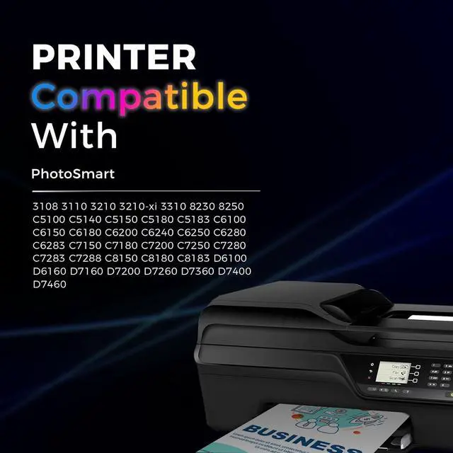 Alt view image 2 of 6 - HOTCOLOR Remanufactured for hp 02 Ink Cartridges Replacement for HP C6280 Ink cartridges Photosmart c7250 Ink C7200 C7280 8250 C6180 C5280 Printer (3BK/2C/2M/2Y/2LC/2LM, 13-Pack)