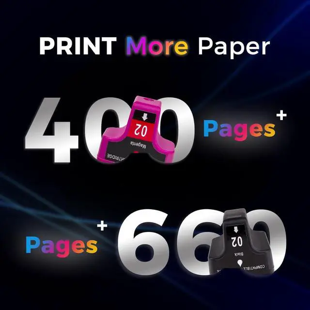 Alt view image 3 of 6 - HOTCOLOR Remanufactured for hp 02 Ink Cartridges Replacement for HP C6280 Ink cartridges Photosmart c7250 Ink C7200 C7280 8250 C6180 C5280 Printer (3BK/2C/2M/2Y/2LC/2LM, 13-Pack)