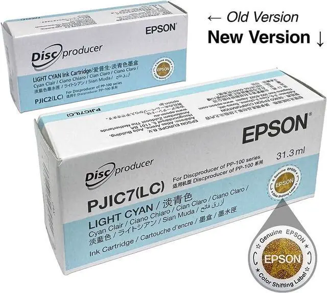 Alt view image 2 of 4 - PJIC2-C13S020448 Ink Cartridge (Light Cyan, 1-Pack) Compatible with DiscProducer PP-100 in Retail Packaging