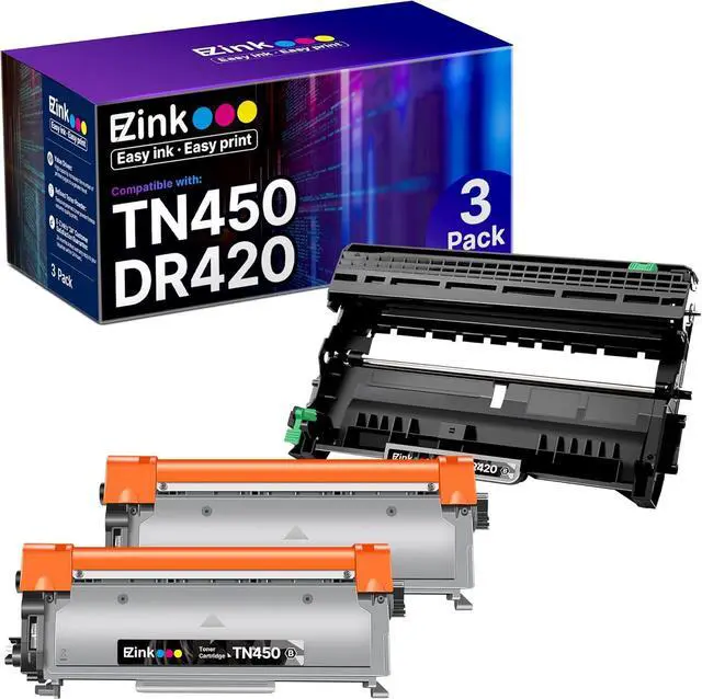 Main image of E-Z Ink (TM) Compatible Toner Cartridge & Drum Unit Replacement for Brother TN450 & DR420 (2 Toner Cartridge & 1 Drum Unit)