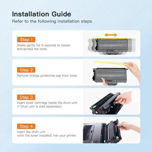Alt view image 6 of 7 - Compatible Toner Cartridge & Drum Unit Replacement for Brother TN360 TN330 DR360 DR-360 High Yield Compatible with DCP-7040 DCP-7030 MFC-7840W HL-2140 MFC-7340(2 Toner, 1 Drum Unit)