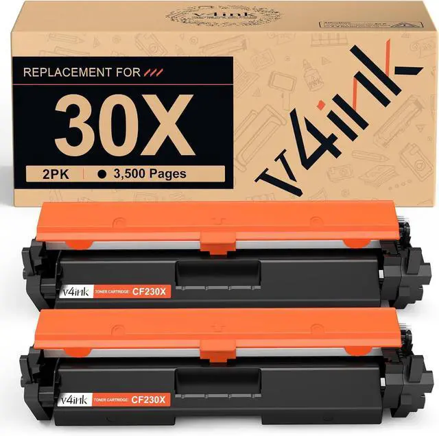 Main image of v4ink Compatible 30X CF230X Toner Cartridge Replacement for HP 30A 30X CF230X Toner Cartridge Black Ink for use in HP Pro M203dw M203d M203dn M203 MFP M227fdw M227fdn M227sdn M227 Printer, 2 Pack