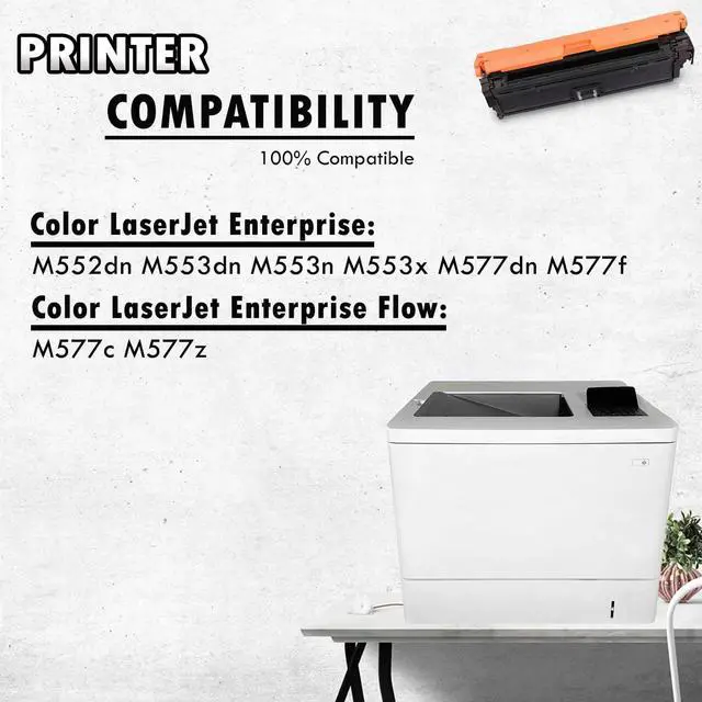 Alt view image 6 of 7 - Inkfirst Compatible Black Toner Cartridge Replacement for HP CF360X CF360A 508X 508A Color LaserJet Enterprise M552dn M553dn M553n M553x M577dn M577f Flow M577c M577z