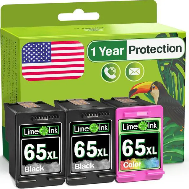 Main image of Limeink 65XL Black Color Combo Remanufactured Ink Cartridge Replacement for HP Ink 65 HP65 XL HP65XL for Envy 5055 5052 5010 5070 5014 Deskjet 3755 3772 2600 3752 2652 2655 2622 2640 Printers, 3pk