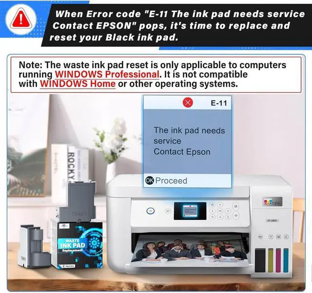 Alt view image 2 of 6 - Waste Ink Pad Replacement for Epson Ecotank ET-2850 ET-2760 ET-2700 ET-2750 ET2850 ET2760 ET2700 ET2750 Printers, Compatible for Epson Ink Pad Replacement Maintenance Box (2 Packs)