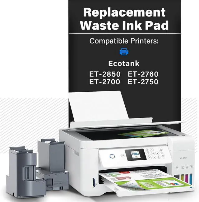 Alt view image 3 of 6 - Waste Ink Pad Replacement with Reset Software for Ecotank ET-2850 ET-2760 ET-2750 ET-2700 ET2850 ET2760 ET2750 ET2700 2850 2760 2750 Printer, Maintenance Box with Reset Software (2 Packs)