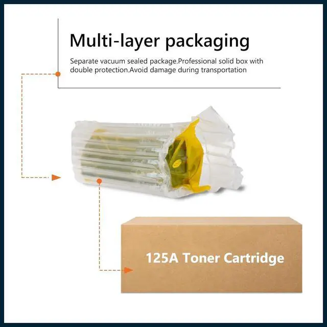 Alt view image 6 of 7 - 125A Toner Cartridges 4 Pack High Yield Replacement for HP 125A Toner CB540A CB541A CB542A CB543A Color CP1215 CP1518ni CP1515n CM1312nfi MFP CM1312 MFP Printer Ink (Black, Cyan, Magenta, Yellow)