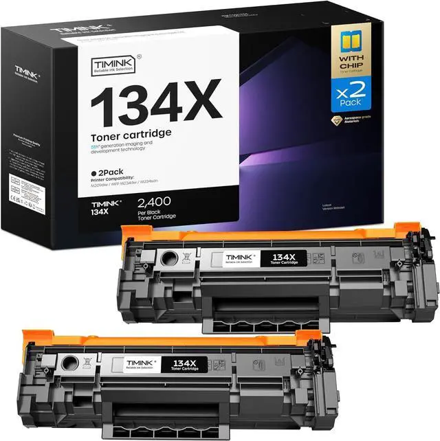 Main image of 134X Black Toner Cartridge W134X for HP LaserJet, 2-Pack