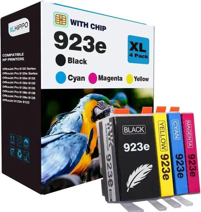 Main image of 923XL 923e 923 Ink Cartridges for HP Printers 8130e 8135e Replacement HP ink 923 combo pack, HP923e HP923 Ink Cartridges Work on Office Jet Pro 8138e 8139e 8125e 8122e 8120 8130 Series |4 Pack