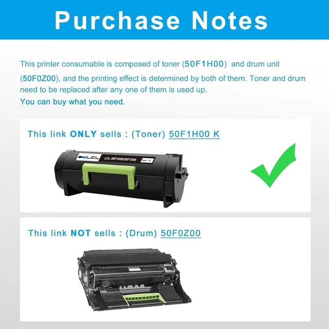 Alt view image 3 of 7 - LCL Compatible Toner Cartridge for Lexmark 50F0HA0 500HA 50F1H00 501H (1-Pack,Black) for MS310d MS310dn MS312DN MS410d MS410dn MS415dn MS510dn MS610DN MS610DTN MS610DE MS610DTE