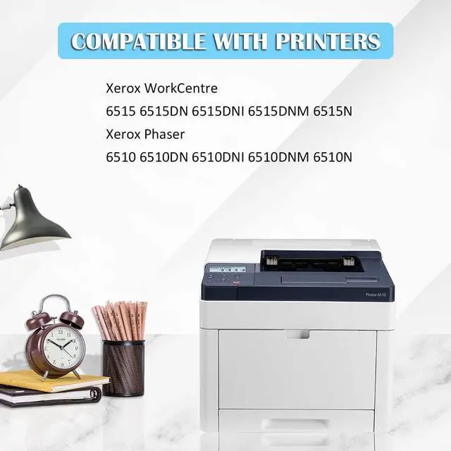 Alt view image 2 of 6 - 6510 6515 Toner Cartridge Compatible for Xerox WorkCentre 6515DN 6515DNI 6515DNM 6515N Phaser 6510DN 6510DNI 6510DNM 6510N 5500&4300 Pages 106R03480 106R03690 106R03691 106R03692 ( 2BK/C/M/Y)