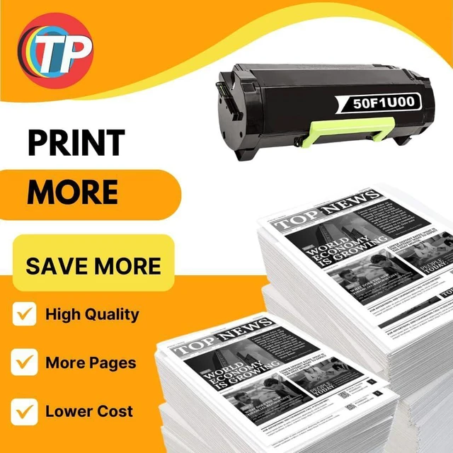 Alt view image 3 of 5 - TonerParts Replacement 50F1U00, 501U Toner Cartridge 20,000 Pages for Lexmark MS510, MS510DN, MS610, MS610DE, MS610DN, MS610DTN Black - High Yield