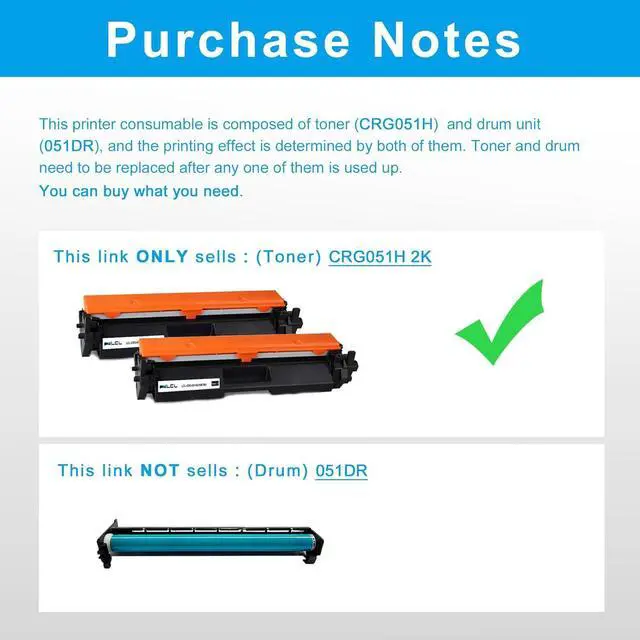 Alt view image 2 of 7 - LCL 051 051H Black Toner Cartridge Comaptible Replacement for Canon CRG-051 CRG051H CRG-051H 2168C001 2169C001 for Canon ImageCLASS MF263dn MF264dw MF266dn MF267dw MF269dw LBP161dn LBP162dw (2-Pack)