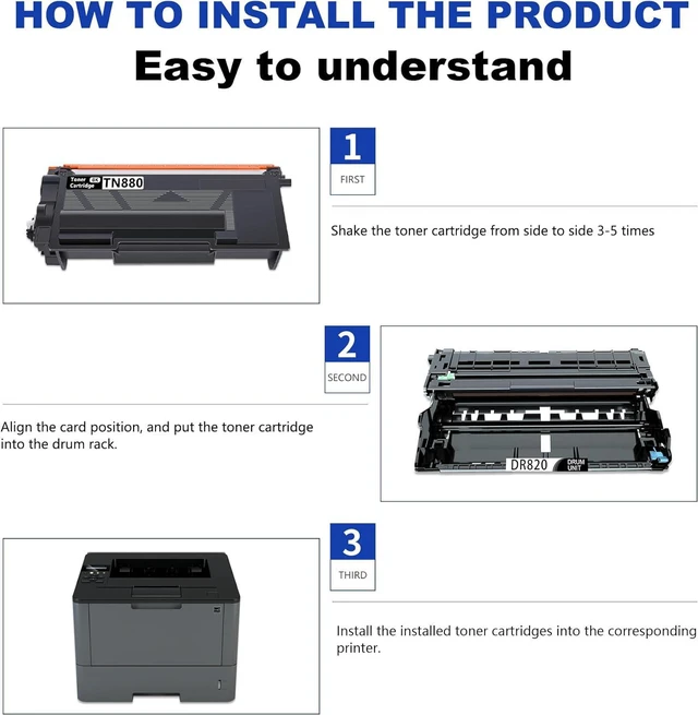 Alt view image 6 of 7 - TN-880 TN880 Toner Cartridge High Yield 2 Pack Replacement for Brother TN 880 HL-L6200DW HL-L6250DW HL-L6300DW HL-L6400DW HL-L6400DWT MFC-L6700DW MFC-L6750DW MFC-L6800DW Printer Toner, Black