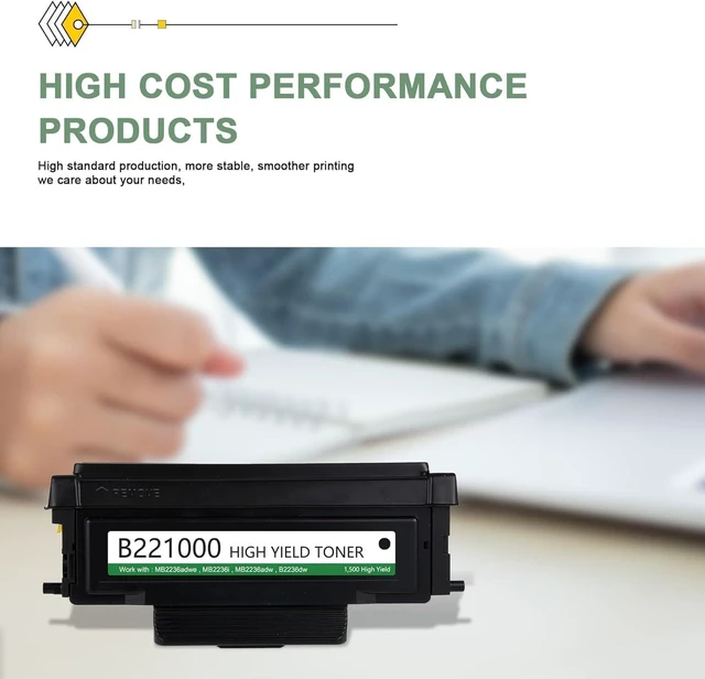 Alt view image 6 of 7 - B221000 Black Toner Cartridge (1-Pack) - Compatible B2236 High Yield Black Toner Cartridge Replacement for Lexmark MB2236adwe MB2236i MB2236adw B2236dw Printer