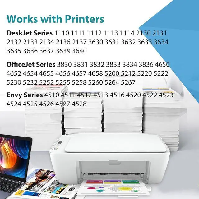 Alt view image 2 of 7 - 63XL Ink Cartridges for HP 63 XL Black Color Combo 3-Pack Replacement for HP63 HP63XL for 3830 4520 5258 3630 4650 5255 4652 4655 5200 4512 3632 5252 2132 1112 3631 2130 4510 4654 3634 3833 Printer