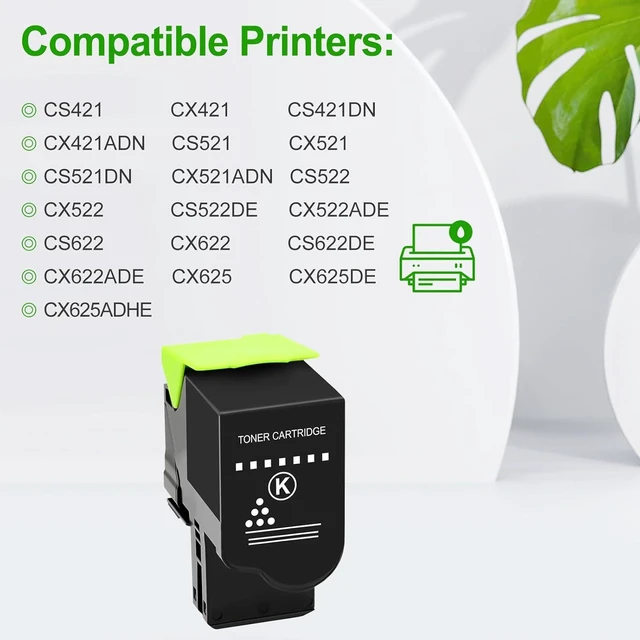 Alt view image 2 of 6 - CS421 Toner Cartridge 78C10K0 Replacement Compatible for Lexmark CS421 CS521 CX421 CX522 CX622 CX625 CS421dn CS521dn CX421adn CX522ade CX622ade CX625ade Printer (2000 Pages,1-Black)