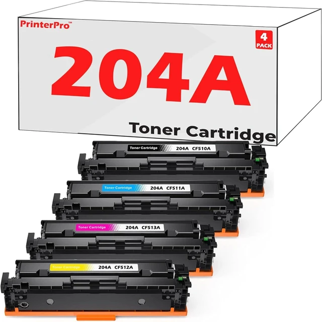 Main image of 1 Set PrinterPro Compatible Replacement for HP 204A Toner Cartridges CF510A CF511A CF512A CF513A for HP Color LaserJet Pro MFP M180nw M154nw M180n M154a MFP M181fw Printer (1 Set (B/C/M/Y))
