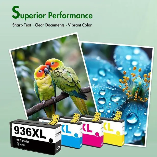 Alt view image 6 of 7 - 936XL 936e Ink Cartridges Combo Pack: Replacement for HP 936XL 936 Combo Pack for HP OfficeJet Pro 9120e Series 9125e 9122e 9128e 9120b 9130b 9130e 9135e 9730e Printer4 Pack