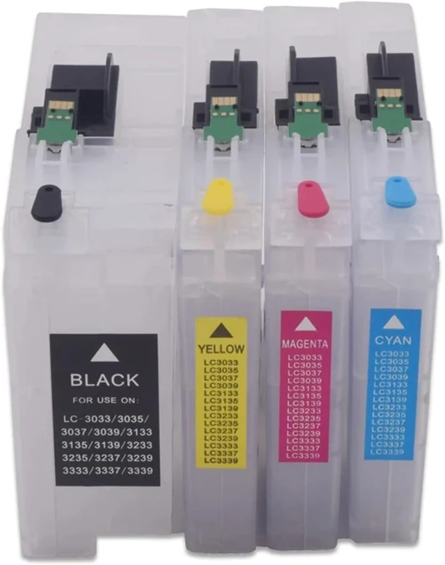 Alt view image 2 of 6 - LC3033 LC3035 LC3037 LC3039 Refillable Cartridge with Chip Compatible with Brother MFC-J805 J805 J815DW J995DW J995DW Printer(LC3035)