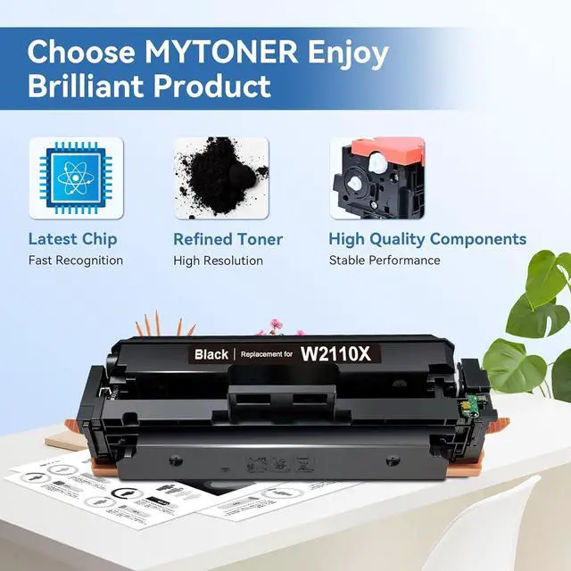 Alt view image 4 of 7 - 206X Black High Yield Toner Cartridge (with Chip) Compatible Replacement for HP 206X 206A W2110X W2110A Black Toner for Color Pro MFP M283fdw M283cdw M255dw M255 M282 M283 Printer (2 Pack)