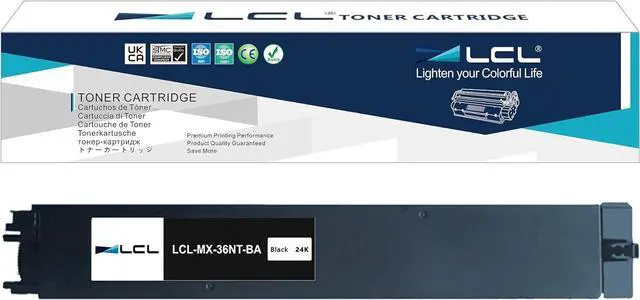 Main image of LCL Compatible for Sharp MX-36 MX-36NT MX-36NTBA MX-36NT-BA (1-Pack,K) Toner Cartridge for Sharp MX-2610N MX-3110N MX-3610N MX-2640N MX-3115N MX-3140N MX-3640N MX-2615N MX-2648NC MX-3148NC MX-2615NC