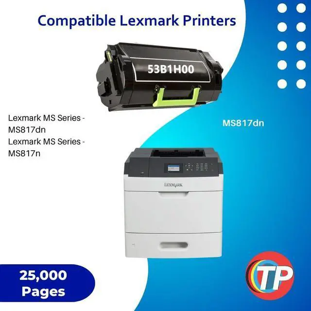 Alt view image 3 of 6 - TonerParts Replacement 53B1H00, 53B0HA0 High Yield 25,000 Pages Toner Cartridge for Lexmark MS817, MS817N, MS817DN, MS818, MS818N, MS818DN Printers