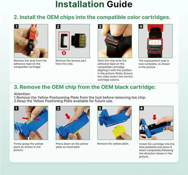 Alt view image 6 of 7 - 923 Ink Cartridges Combo Pack Without Chip High Yield Compatible for HP 923 Ink Cartridges 923XL Work for OfficeJet Pro 8130e 8135e 8139e 8138e 8120e 8122e 8124e (4 Pack, Black Cyan Magenta Yellow)