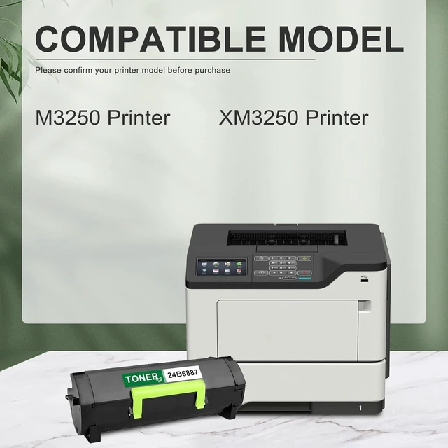Alt view image 2 of 6 - 24B6887 (1 Pack) Compatible Replacement for Lexmark 24B6887 M3250 XM3250 Toner Cartridge