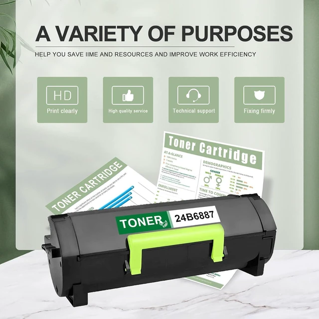 Alt view image 6 of 6 - 24B6887 (1 Pack) Compatible Replacement for Lexmark 24B6887 M3250 XM3250 Toner Cartridge