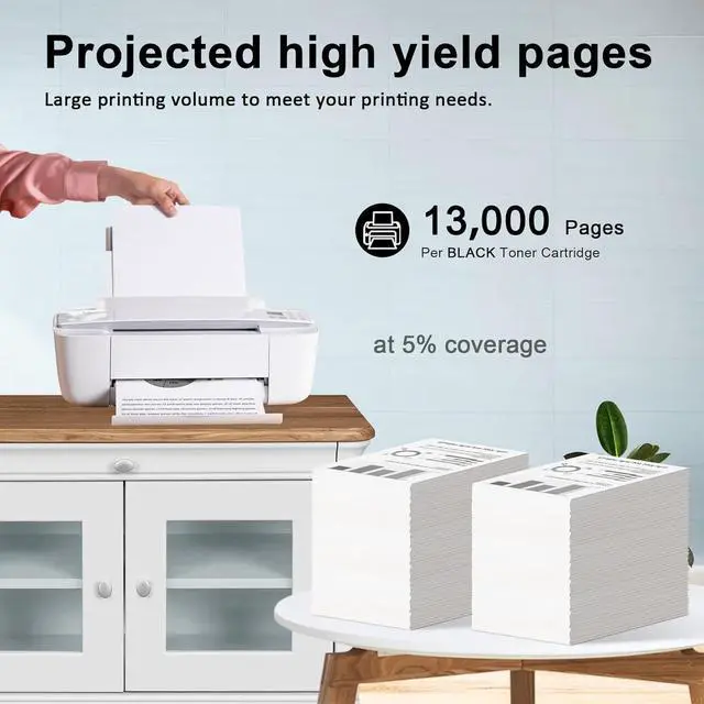 Alt view image 3 of 7 - 2-Pack 55X High Yield Black Toner Cartridge Replacement for HP 55X CE255X 55A CE255A for Laser P3015dn P3015n P3015x Pro MFP M521dn Enterprise 500 MFP M525dn Series Printer