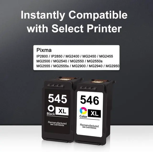Alt view image 2 of 7 - PG-545XL/CL-546XL Ink Cartridge Replacement for Canon 545 546 Combo Pack for Pixma MX495 MG2950 MG2450 MG2550 MG2500 MG3050 MG3051 Printer (1 Black, 1 Color)