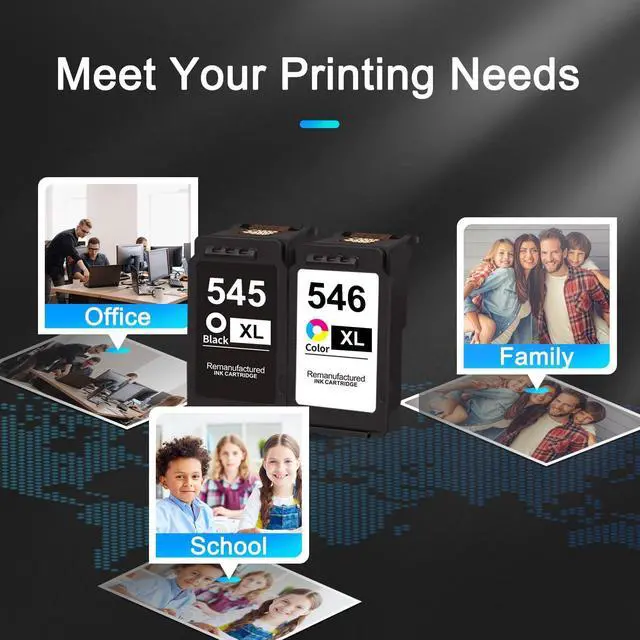 Alt view image 6 of 7 - PG-545XL/CL-546XL Ink Cartridge Replacement for Canon 545 546 Combo Pack for Pixma MX495 MG2950 MG2450 MG2550 MG2500 MG3050 MG3051 Printer (1 Black, 1 Color)