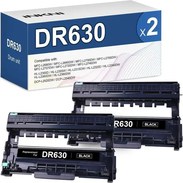 Main image of DR630 DR-630 Drum Unit (Not Toner) Replacement for Brother DR 630 Drum TN660 TN630 for HL-L2300D HL-L2320D HL-L2305W MFC-L2700DW HL-L2360DW HL-L2380DW DCP-L2540DW MFC-L2720DW Printer Black, 2-Pack