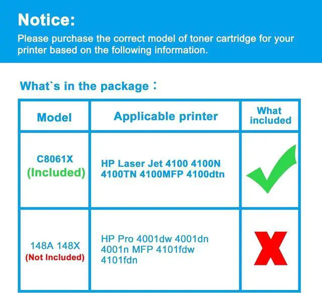 Alt view image 2 of 7 - LCL Compatible Toner Cartridge for HP 61A 61X C8061A C8061X 10000 Pages (1-Pack, Black ) for HP Laser Jet 4100MFP 4100dtn 4100 4100N 4100TN