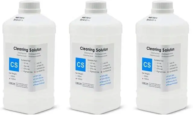 Main image of 1000ML Eco-Solvent Ink Cleaning Solution Compatible with Printer Supplies Roland Mimaki Mutoh 1390 L1800 DX5 DX7 TX800 XP600 5113 4720 I3200 Printhead