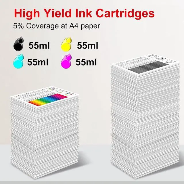 Alt view image 3 of 7 - PFI-030 Ink Cartridge Replacement for Canon PFI030 Ink for imagePROGRAF TA-20 TA-30 TM-240 TM-340 Printers, 5-Pack PFI030 Pigment Ink Tank Set (PFI-030MBK PFI-030BK PFI-030C PFI-030M PFI-030Y, 55ML)
