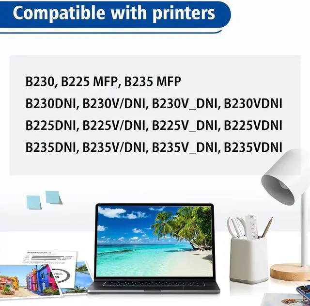 Alt view image 2 of 5 - 006r04400 B225 B235 B230 Toner Cartridge Remanufactured High-Yield 3000 Page-Yield for Xerox B230 B235 B225 Printers 1 Black