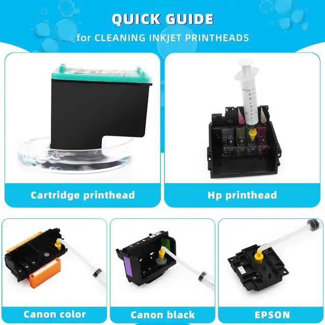 Alt view image 5 of 7 - Printhead Cleaning kit 200mL for E pson Printer, Printer Cleaning Kit for HP, Print Head Cleaning Kit for Canon, Inkjet Printer Nozzle Cleaning Kit for Brother