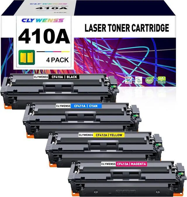 Main image of CF410A 410A Toner Cartridge 4 Pack Replacement for HP 410A CF410A for Color Pro M452dn M452dw M452nw MFP M477fdw M477fdn M477fnw M377dw Printer (Black/Cyan/Magenta/Yellow, 4-Pack)