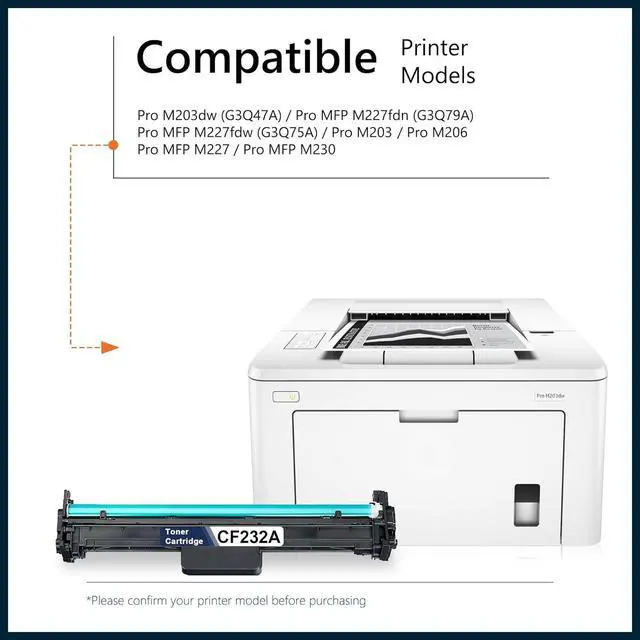 Alt view image 3 of 7 - 32A Drum Unit Replacement for HP 32A CF232A Imaging Drum Pro MFP M203dw M227fdw M227fdn M203d M203dn M227sdn M227 M203 Printer Ink 1 Pack