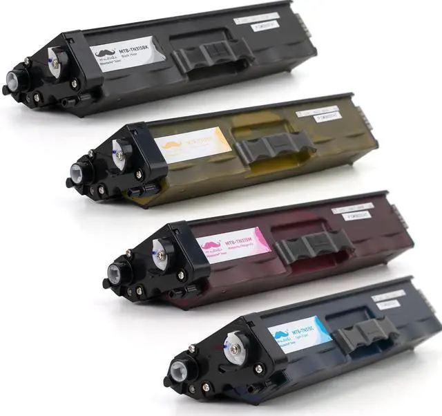 Alt view image 4 of 7 - 4 PK Moustache Compatible for Brother TN-315 TN315 TN310 Black Cyan Magenta Yellow Toner Cartridges Compatible for Brother HL-4150CDN HL-4570CDW HL-4570CDWT MFC-9460CDN MFC-9560CDW MFC-9970CDW