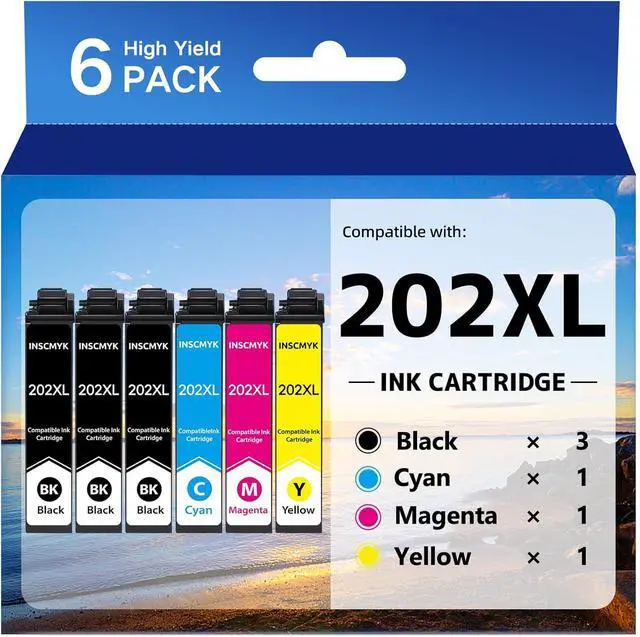 Main image of 202XL Remanufactured Replacement for Epson Printer for Epson 202XL Ink Cartridges Multipack 202 XL T202 XL Ink Cartridges for Epson WF-2860 XP-5100 (6 Pack)