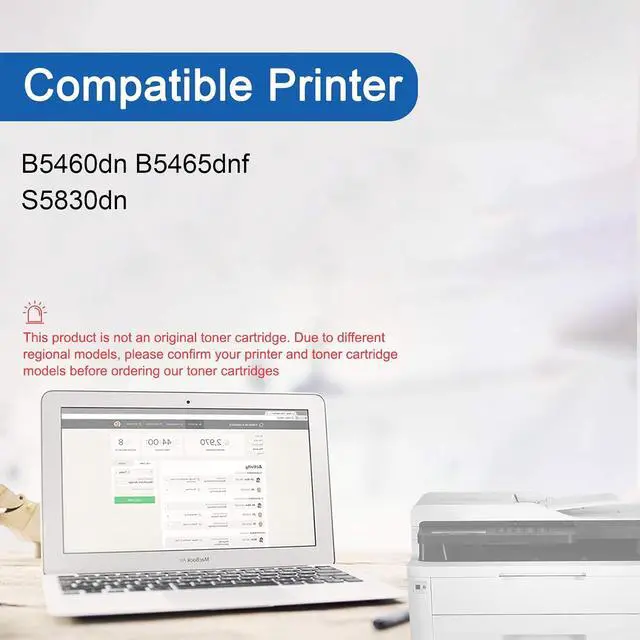 Alt view image 3 of 7 - 9PN5P Imaging Drum Compatible for Dell 9PN5P 331-9754 Drum Unit Work for Dell B5460dn B5465dnf S5830dn Printer