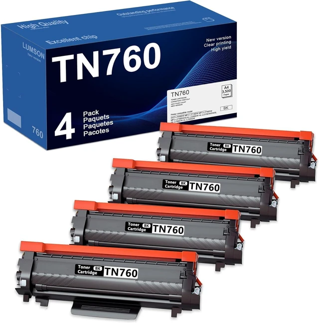 Main image of TN-760 TN-730 TN760 TN730 Toner Cartridge Black High Yield Replacement for Brother TN 760 730 DCP-L2550DW MFC-L2710DW L2750DW L2750DWXL HL-L2350DW L2370DW/DWXL L2390DW L2395DW Printer , 4-Pack