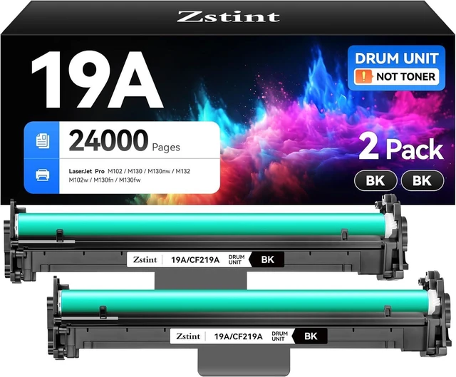 Main image of 19A CF219A Drum Unit (Not Toner) Black 2-Pack High Yield Replacement for HP 19A CF219A Imaging Drum Compatible with HP LaserJet Pro MFP M130fn M130fw M130nw M130a M102w M102a M130 M102 Series Printer