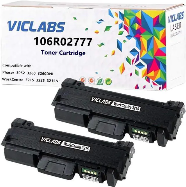 Main image of VicLabs Compatible 106R02777 3260 3215 Toner Cartridge Replacement for Xerox 3260 3215 Toner for use in Xerox Phaser 3260 3052 3260DNI WorkCentre 3215 3215NI 3225 Printers -High Yield 3,000 Pages