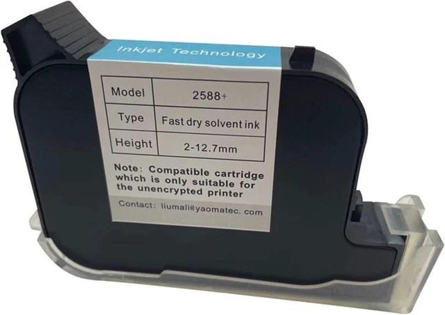 Main image of 42ml Solvent Fast Drying Black Inkjet Cartridge 2588 2588+ 2588+M Repalcement for No Encrypted Inkjet Printers Quick Drying Cartridge for Unencrypted Printers