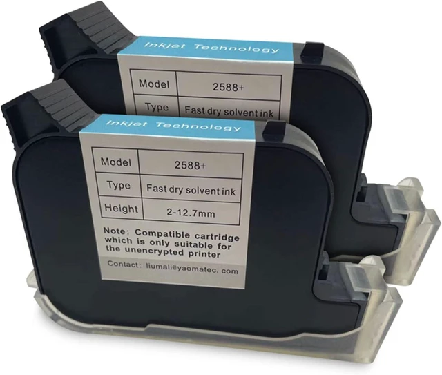 Alt view image 3 of 7 - 42ml Solvent Fast Drying Black Inkjet Cartridge 2588 2588+ 2588+M Repalcement for No Encrypted Inkjet Printers Quick Drying Cartridge for Unencrypted Printers