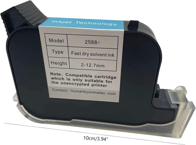 Alt view image 7 of 7 - 42ml Solvent Fast Drying Black Inkjet Cartridge 2588 2588+ 2588+M Repalcement for No Encrypted Inkjet Printers Quick Drying Cartridge for Unencrypted Printers